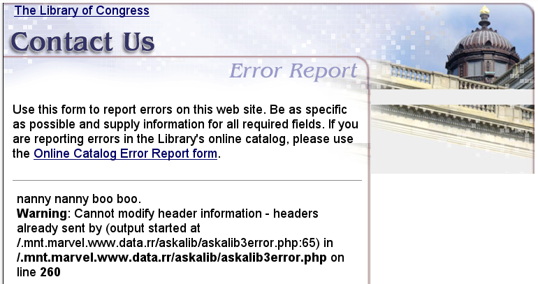 Library of Congress silverlight error message